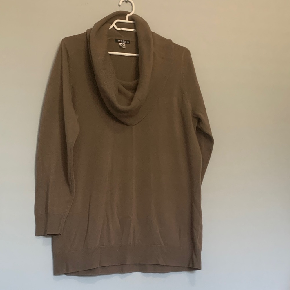 Moda Turtleneck Sweater in Brown/Taupe-1X Super soft!